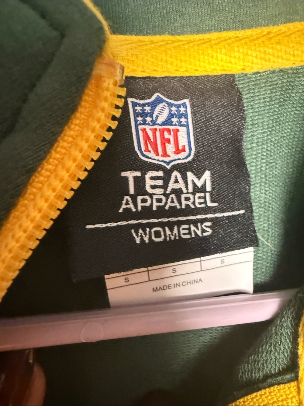 NFL Green Bay Packers Green Full-Zip Jacket with Yellow Trim - Picture 5 of 7
